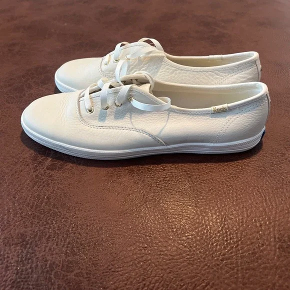 NWOT Women's Keds x Kate Spade NY Champion Cream Tumbled Leather Shoe Sz 9 - Picture 7 of 9